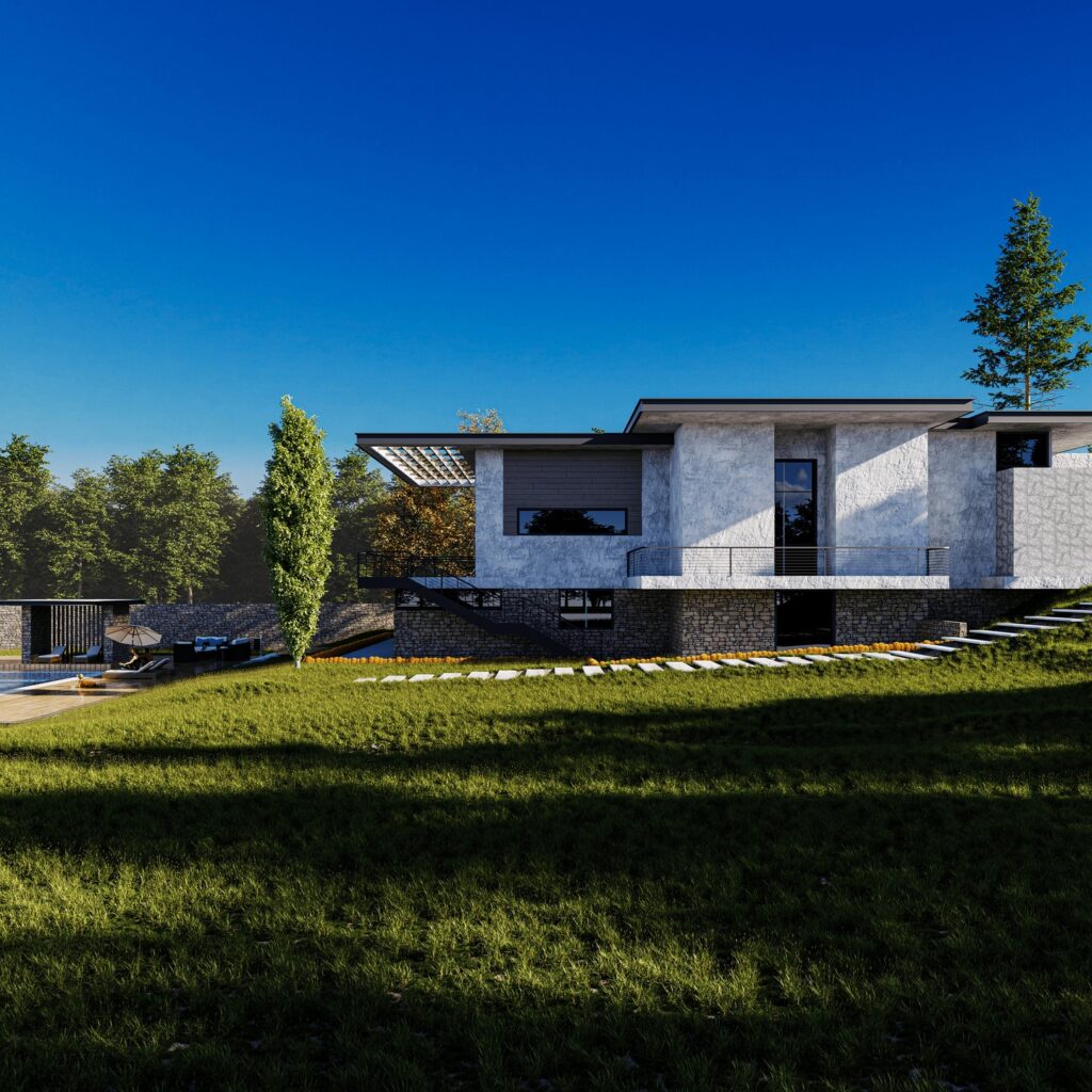 Eğimli Arazide Villa — 2